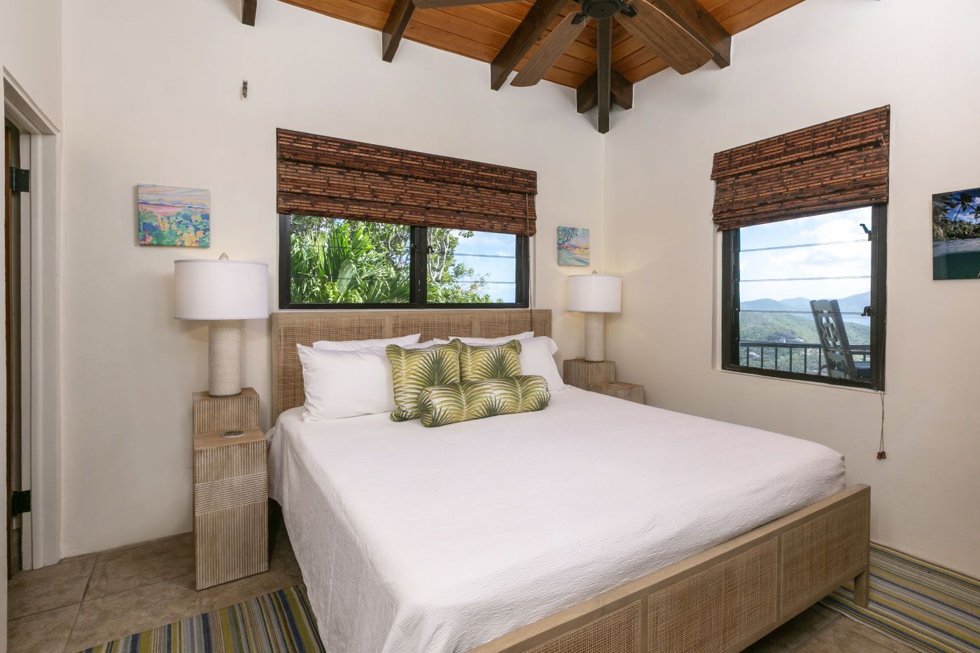 Cottage bedroom with the down-island view